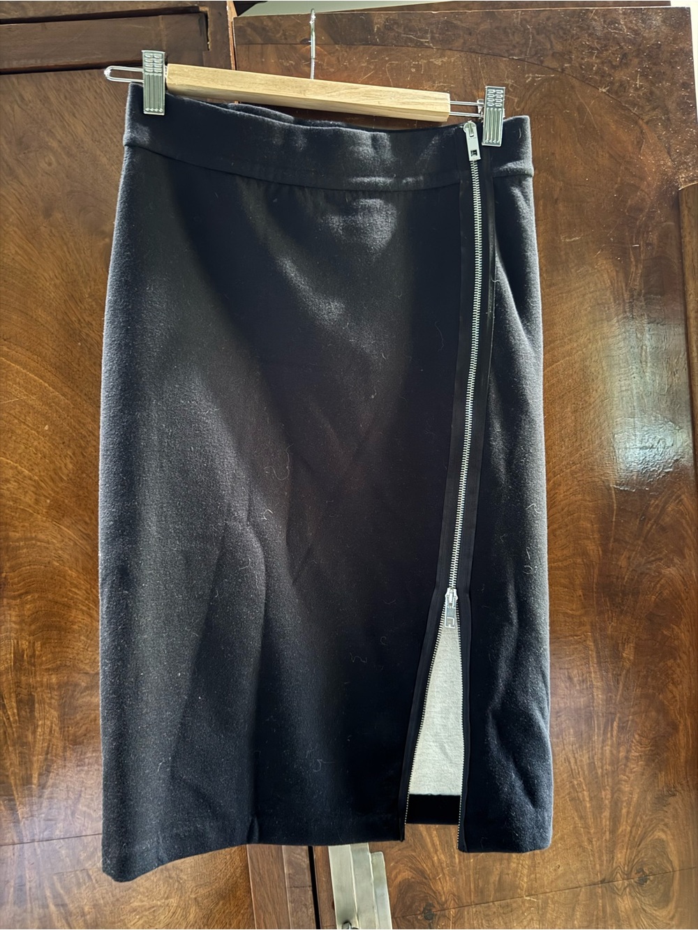 rag & bone Black Zip-Front Pencil Skirt